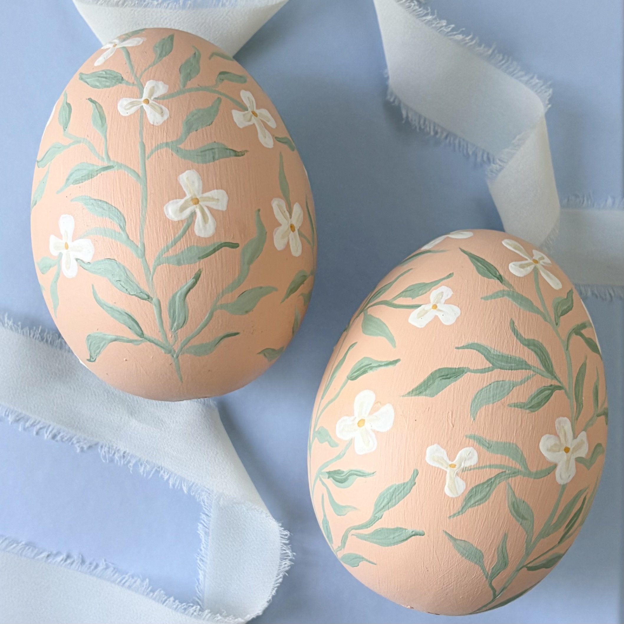 white on pink easter egg