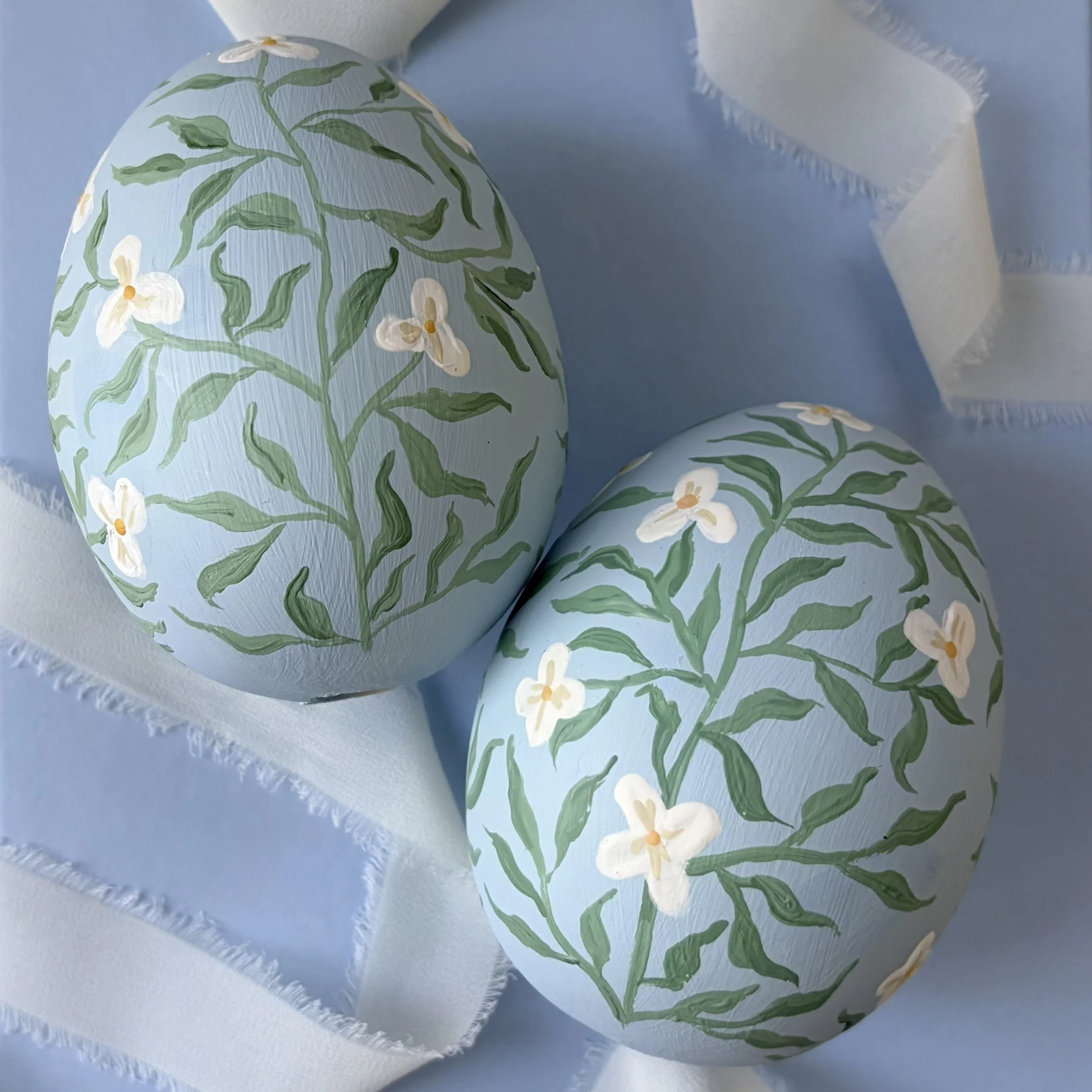white on blue easter egg
