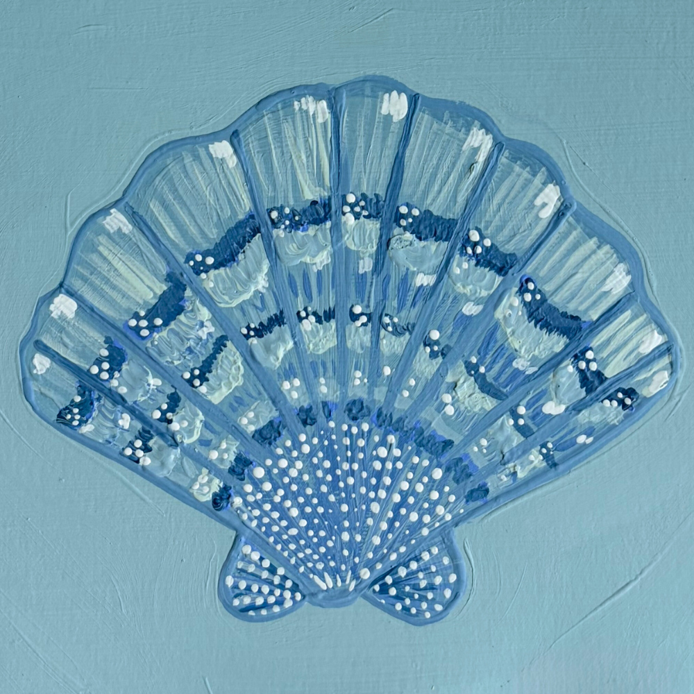 scallop shell acrylic block