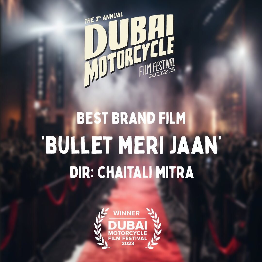 And the award for &lsquo;Best Brand Film&rsquo; DMFF 2023 goes to &lsquo;Bullet Meri Jaan&rsquo; directed by Chaitali Mitra. 🥇👏🏼

Huge thanks to all the film makers who entered DMFF 2023. 🎬🤙🏼

#motorcycle #filmfestival #awards #redcarpet #filmp