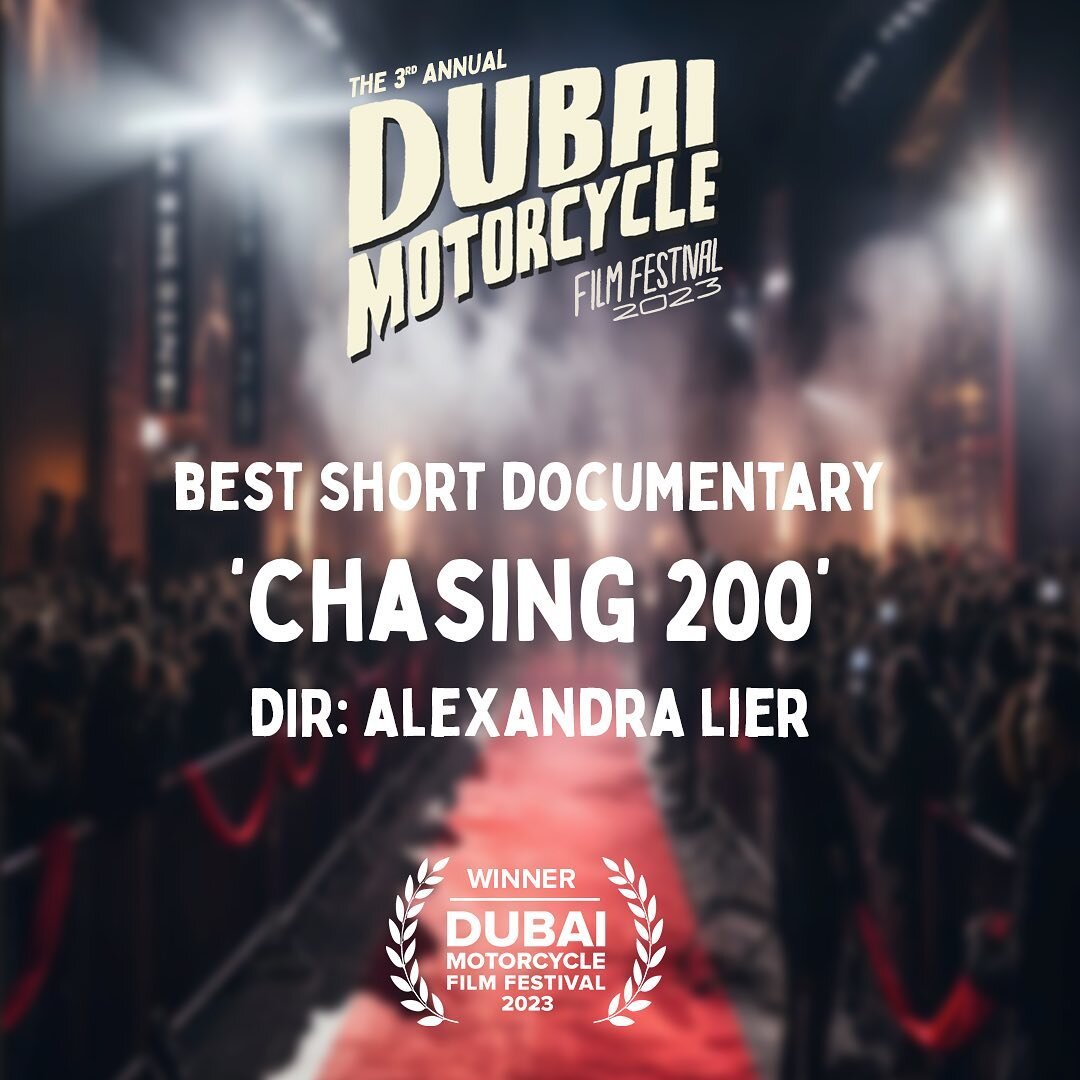 And the award for &lsquo;Best Short Documentary&rsquo; DMFF 2023 goes to &lsquo;Chasing 200&rsquo; directed by Alexandra Lier. 🥇👏🏼

Huge thanks to all the film makers who entered DMFF 2023. 🎬🤙🏼

#motorcycle #filmfestival #awards #redcarpet #fil