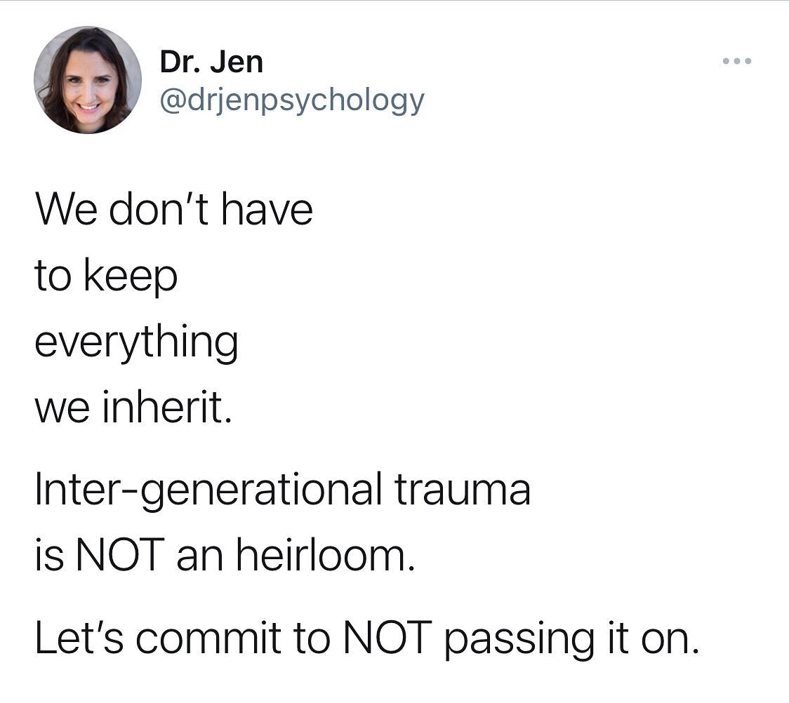 Siri: put this in my &ldquo;not keeping it&rdquo; folder. 

Don&rsquo;t have to keep everything we inherit. 

With love and care and gratitude, XO, Dr. Jen 

#drjenpsych

#healingtrauma
#endometriosiswarrior 
#traumarecovery
#endstigma
#mentalhealtha