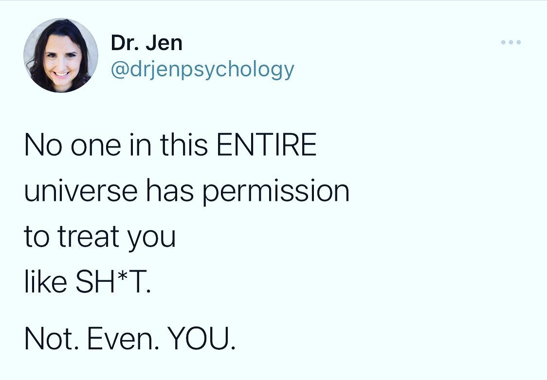This post is WHOLLY inspired by a post by my gem of a friend and colleague, @dr.z_psychologist!⁣
⁣
𝗡𝗢 𝗢𝗡𝗘, and there&rsquo;s no good reason for it, even if you&rsquo;re given some kind of &ldquo;reason&rdquo;, which isn&rsquo;t really a reason. 