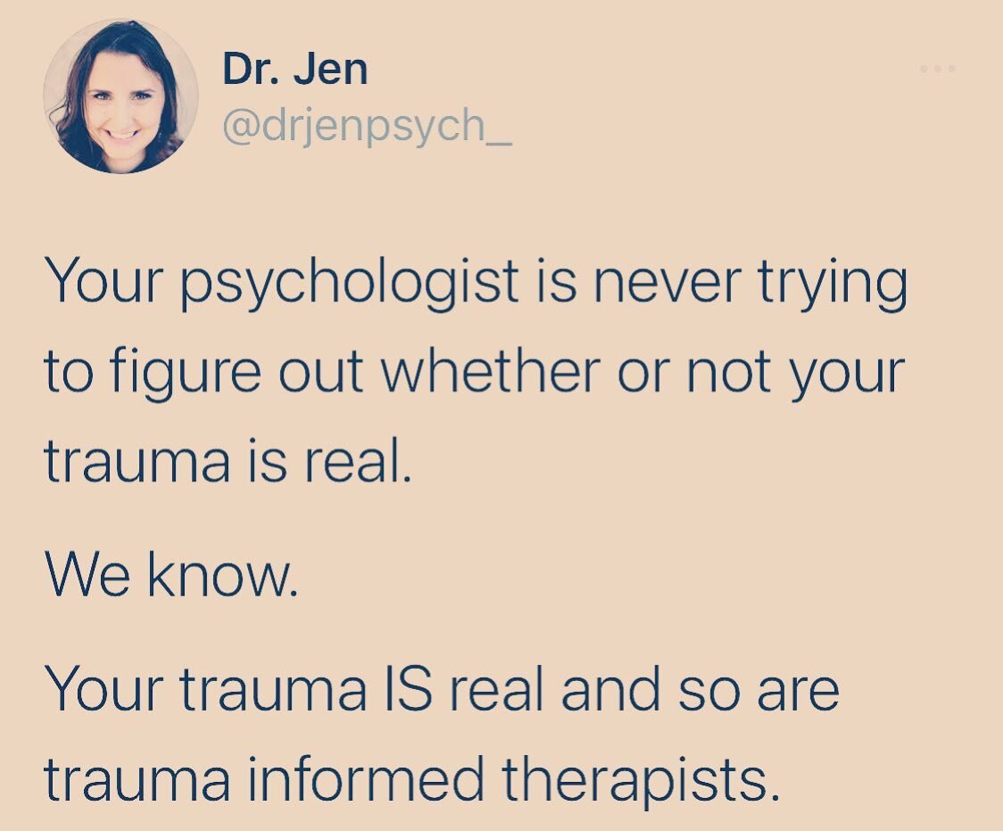 We Know ✨

#drjenpsych
#rewireforwellness

#drjenpsych 
#rewireforwellness
#traumahealing
#healingtrauma
#traumainformedcare 
#traumarecovery 
#empathsofinstagram 
#notbroken
#emotionregulation
#abuserecovery
#trauma
#ptsdrecovery