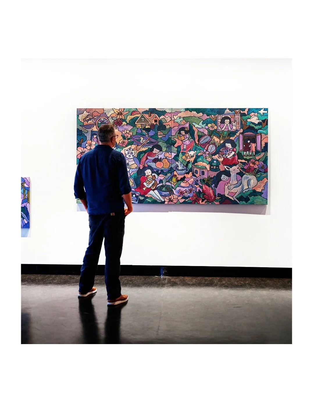 All the Small Lives at Once
2026
Acrylic on 2 panel canvases
120 x 240cm
.
✿ Currently on display  Solo Exhibition by Nani Puspasari
THINGS I CARRIED QUIETLY
Space 1, Counihan Gallery
233 Sydney Road, Brunswick
(inside Brunswick Town Hall)
2 May &nda