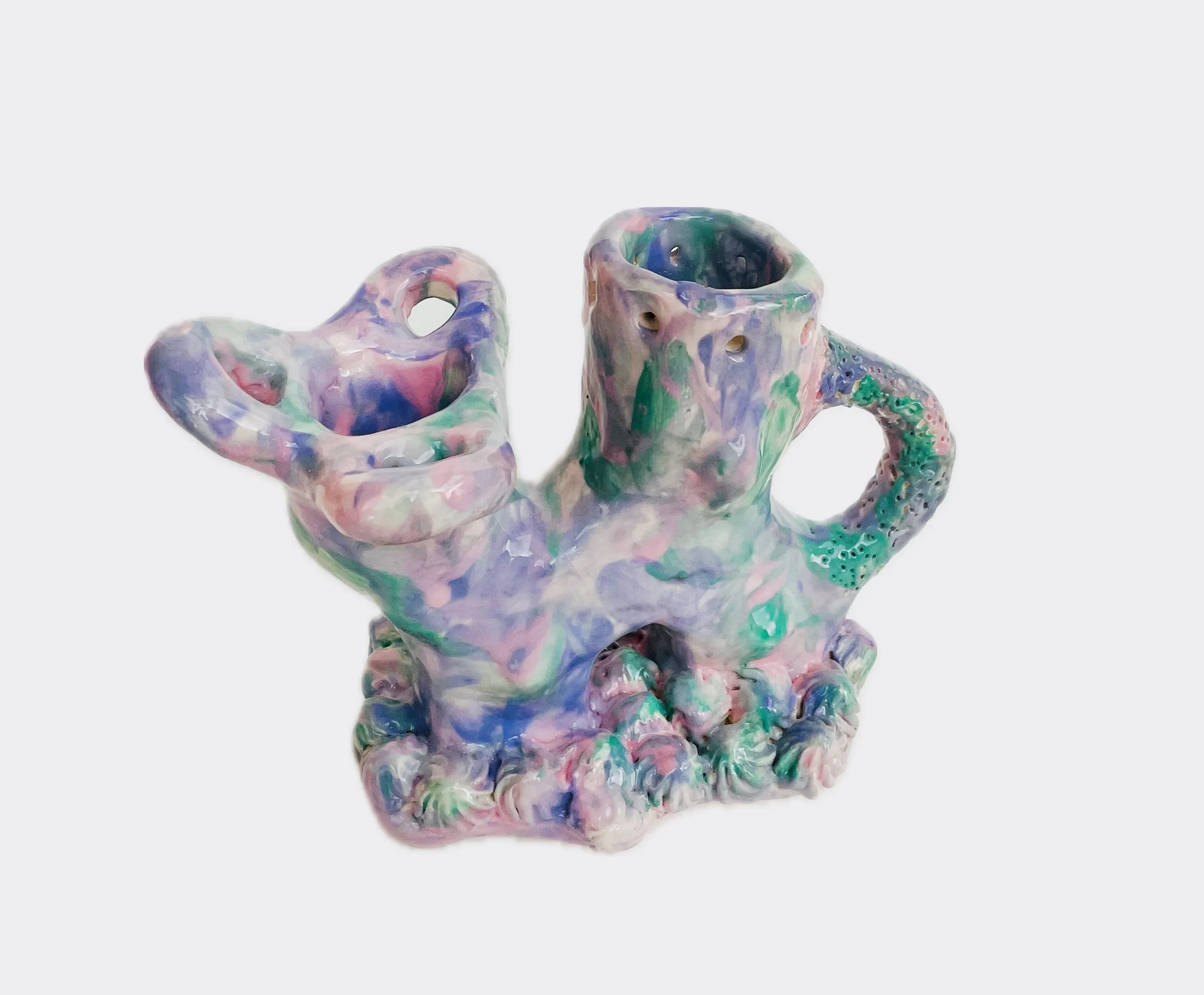 Botanical Madness : Purple Candle Holder