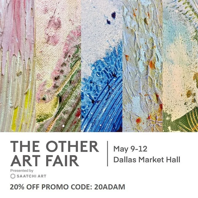 3 weeks until @theotherartfair in Dallas &mdash; use promo code &ldquo;20ADAM&rdquo; for 20% off admissions!
.
.
.
.
#theotherartfair #theotherartfairdallas #saatchi #saatchiart #artshow #artfair #artforyourhome #artforsale #artistsoninstagram #abstr