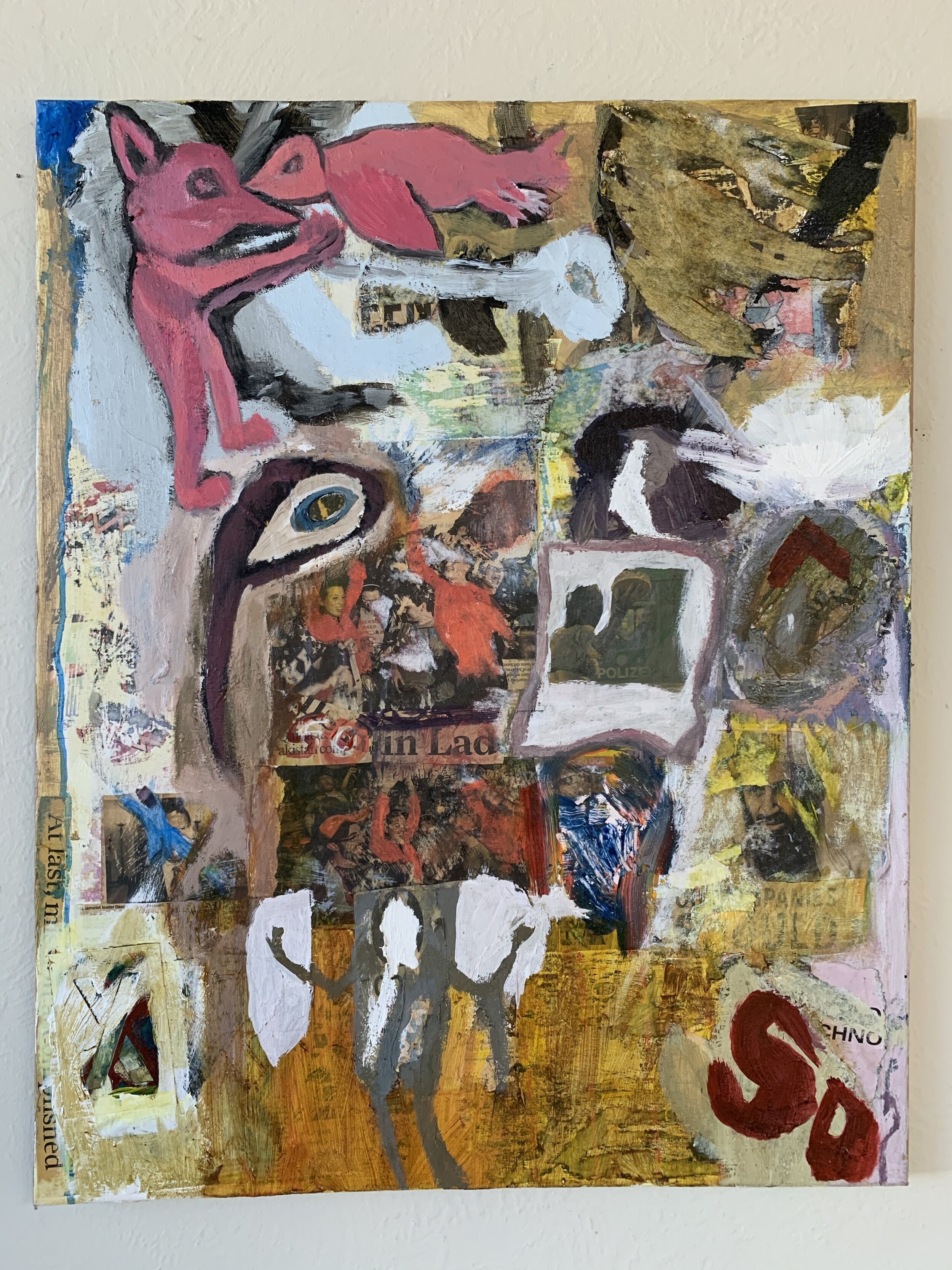 "Obama" Acrylic, mixed media