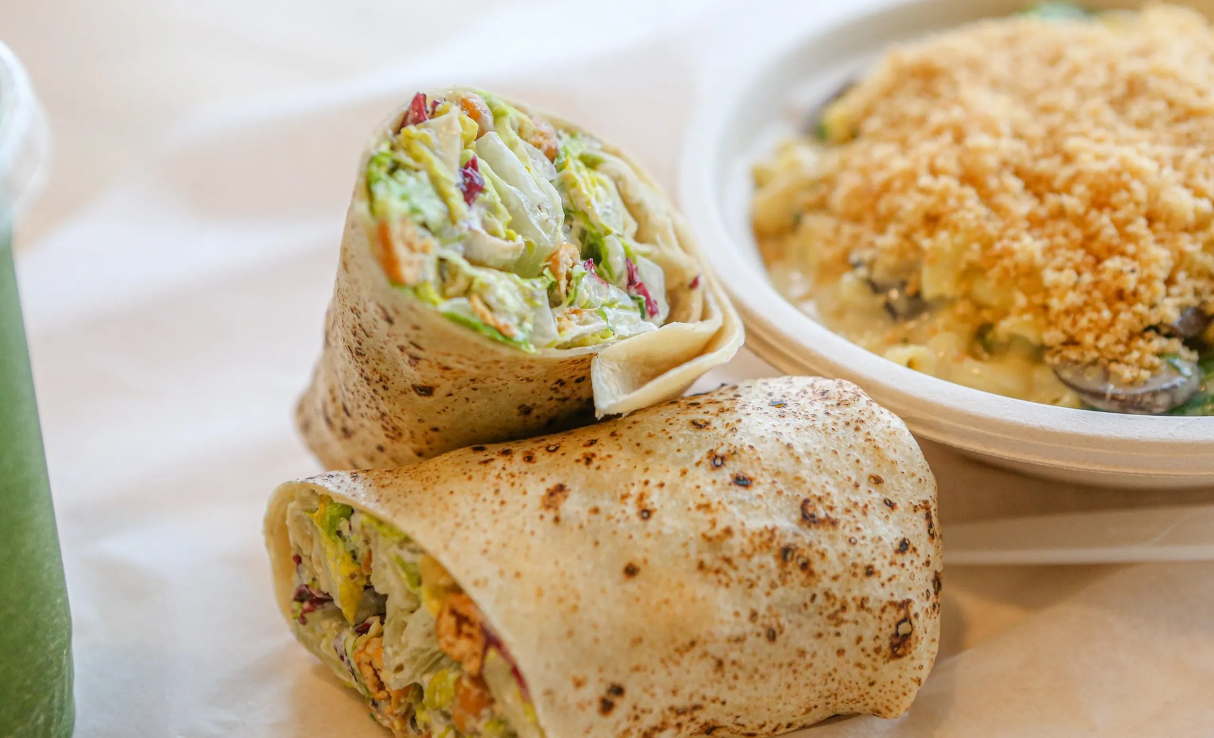  A Chickpea Caesar Wrap and Mac &amp; Cheese are also on the menu, offering tastes beyond burgers and chik patties. Photo credit David DelPoio, The Providence Journal 