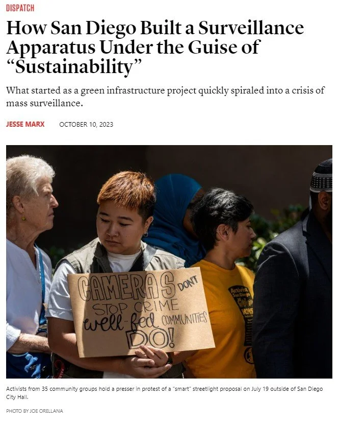 In These Times used my photo of community members demonstrating against police surveillance technology.