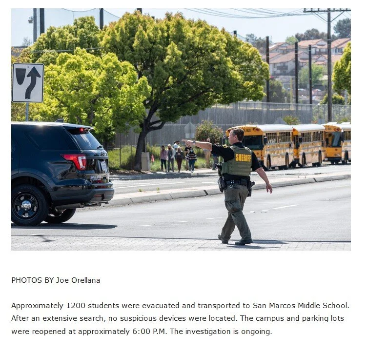 North County Daily Star used my photos of the SMHS bomb threat response