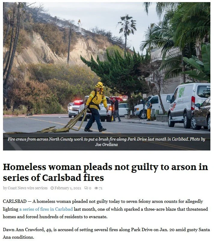 The Coast News used a photo of emergency  response to the Park Fire