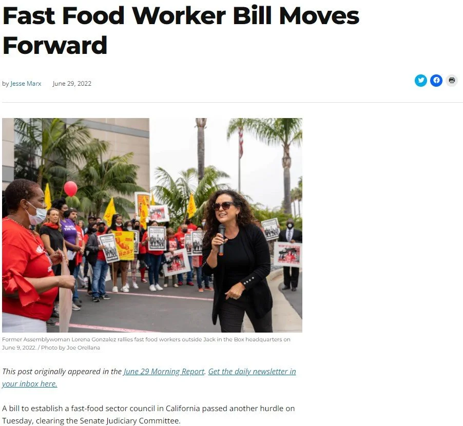 Voice of San Diego used a photo from a fast-food workers' demonstration against poor labor conditions.