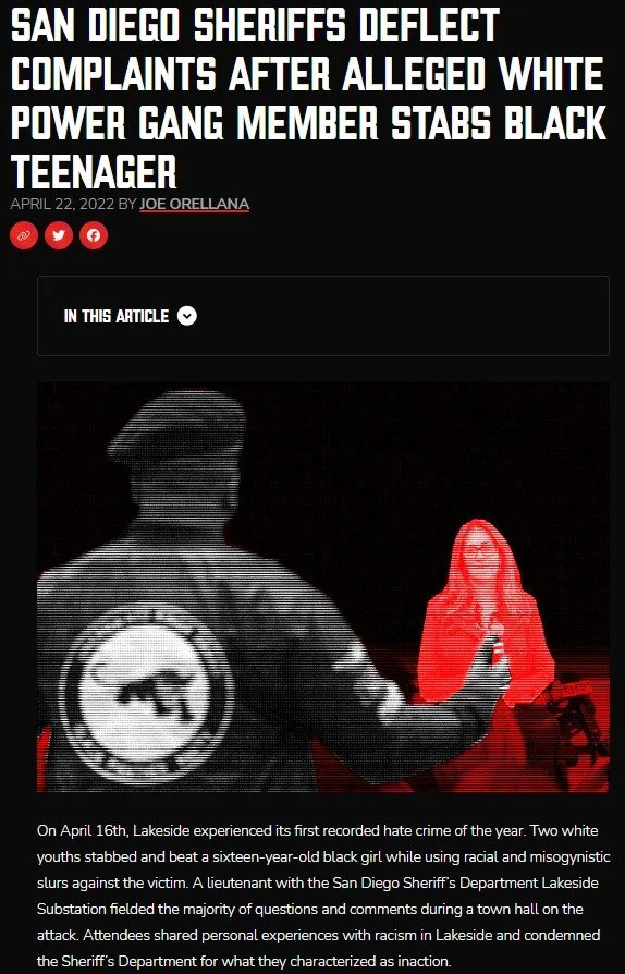 Covered a community response to a hate crime for LCRW.