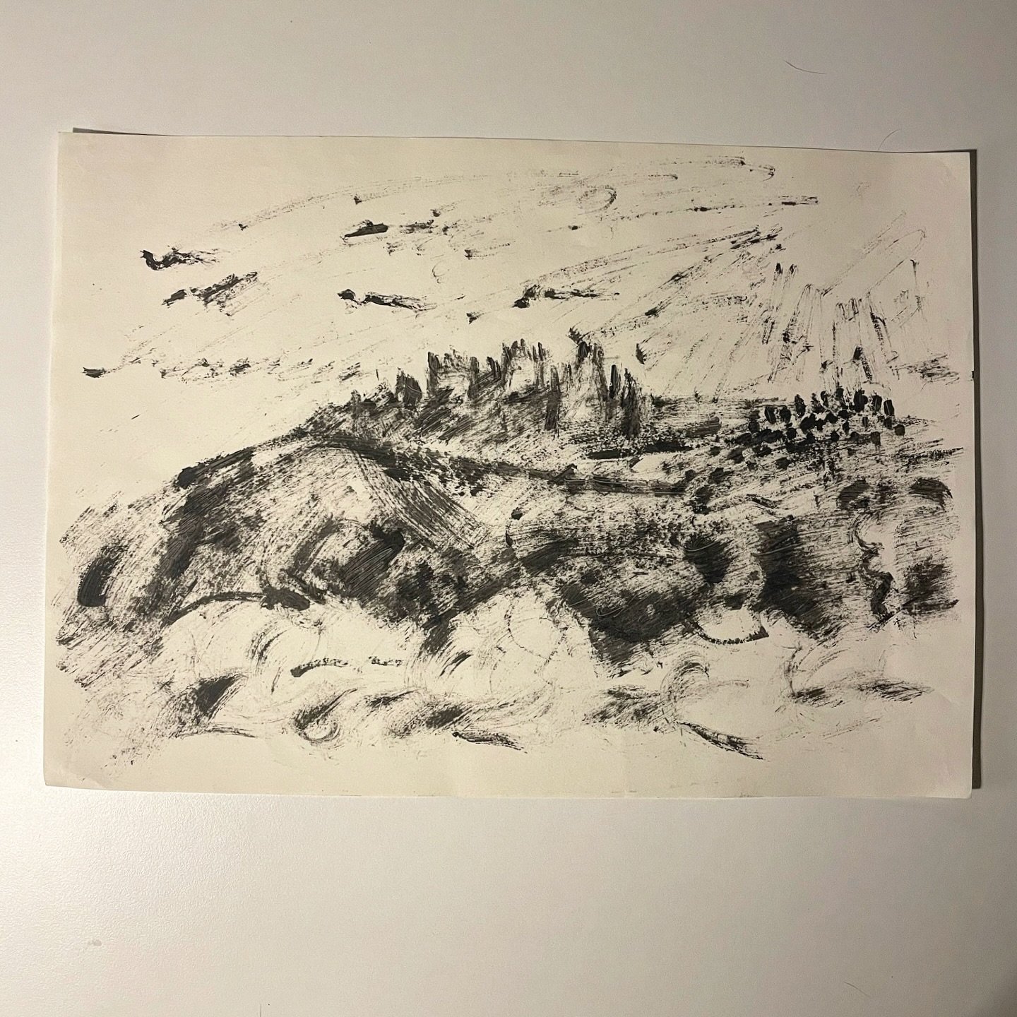 I did this with an old mascara brush.

Where I lived next, in Montinhos da Luz (mountains of light) looked a lot like this.

Manifestation through art? 🖼️