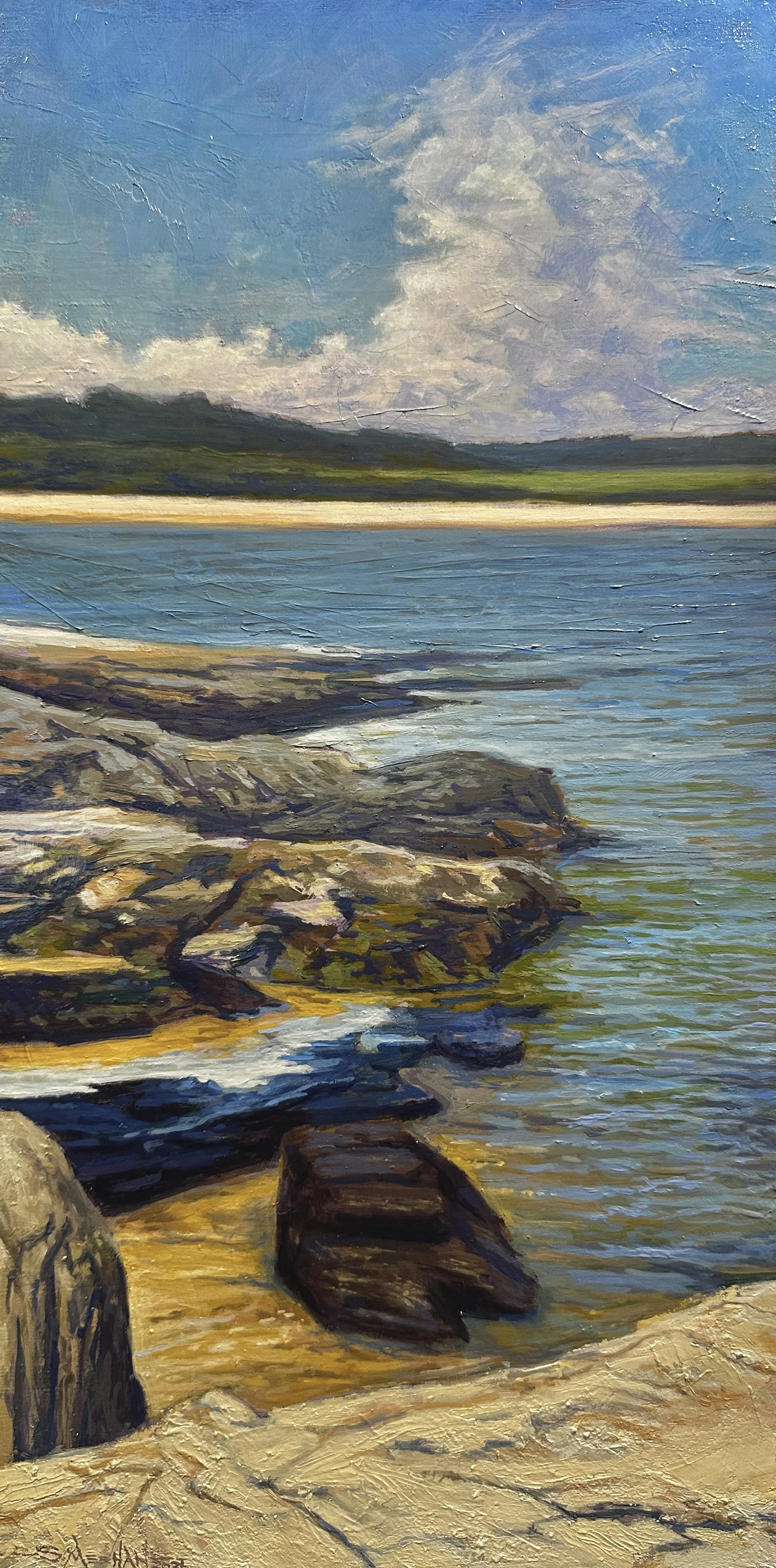 Allens Pond, Toward Little Beach. Westport, MA. 9X18. $1,100