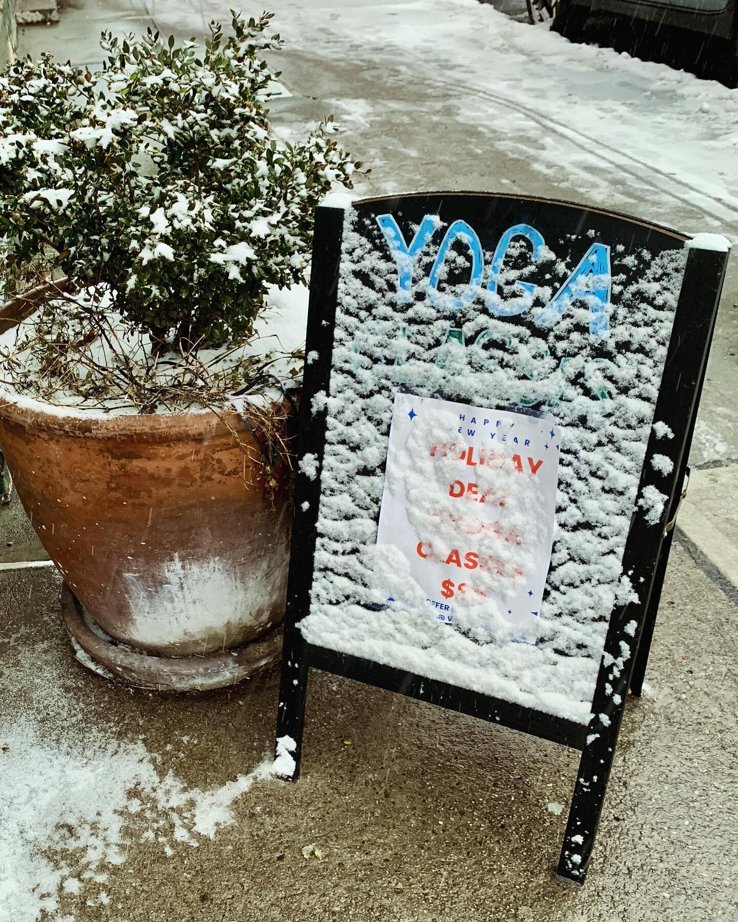 Restorative yoga Friday was extra cozy with the snow blanket outside. ❄️