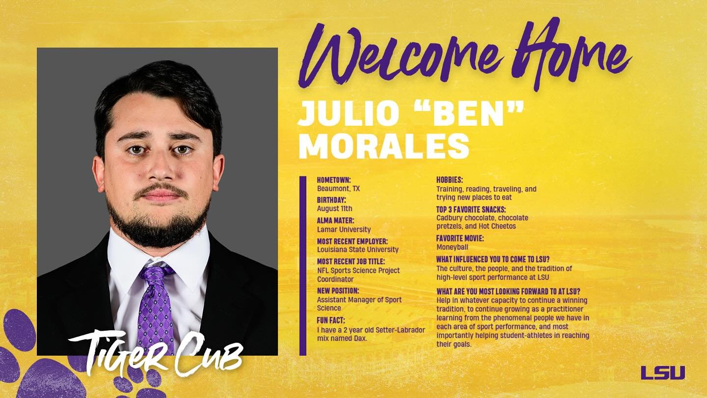 LSU Athletics welcomes Ben Morales to Tiger Football! 🏈 🐯