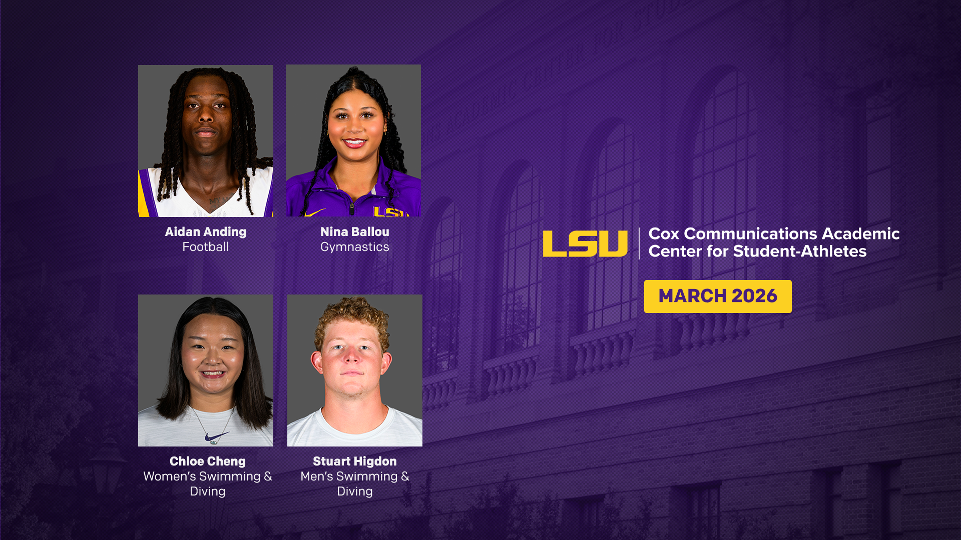 March 2026: Student-Athletes of the Month