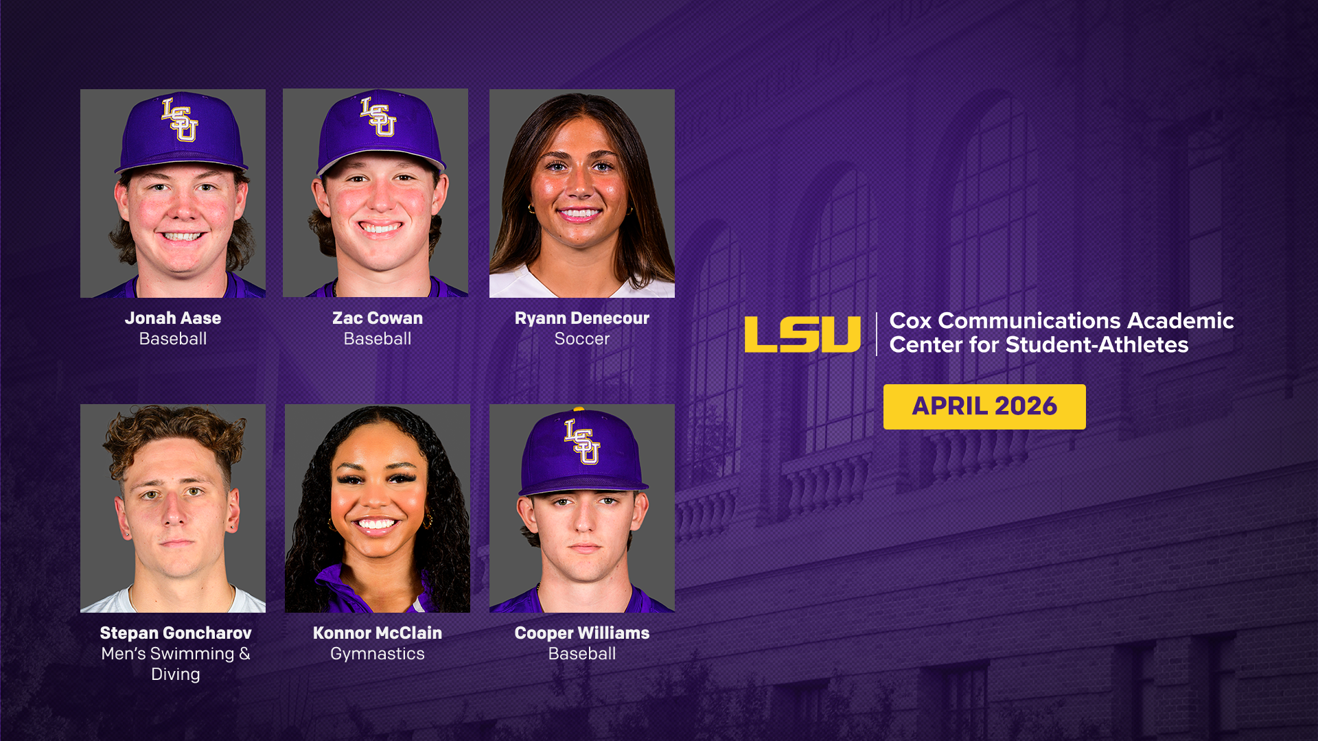 April 2026: Student-Athletes of the Month