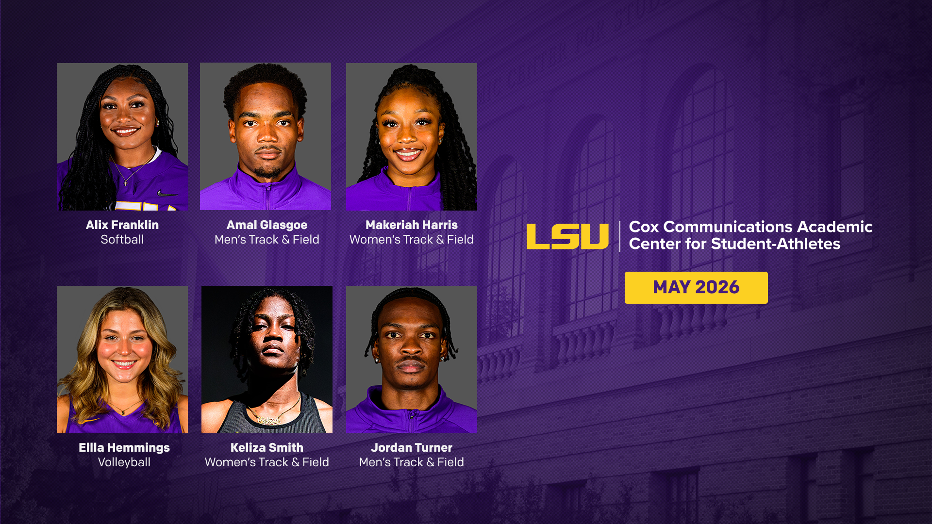 May 2026: Student-Athletes of the Month