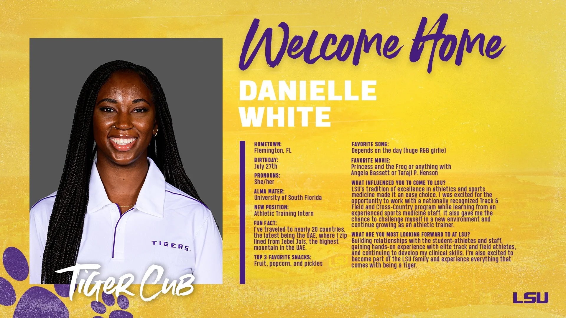 Dani Bringing Her Hospitality and Skills to Sports Med!