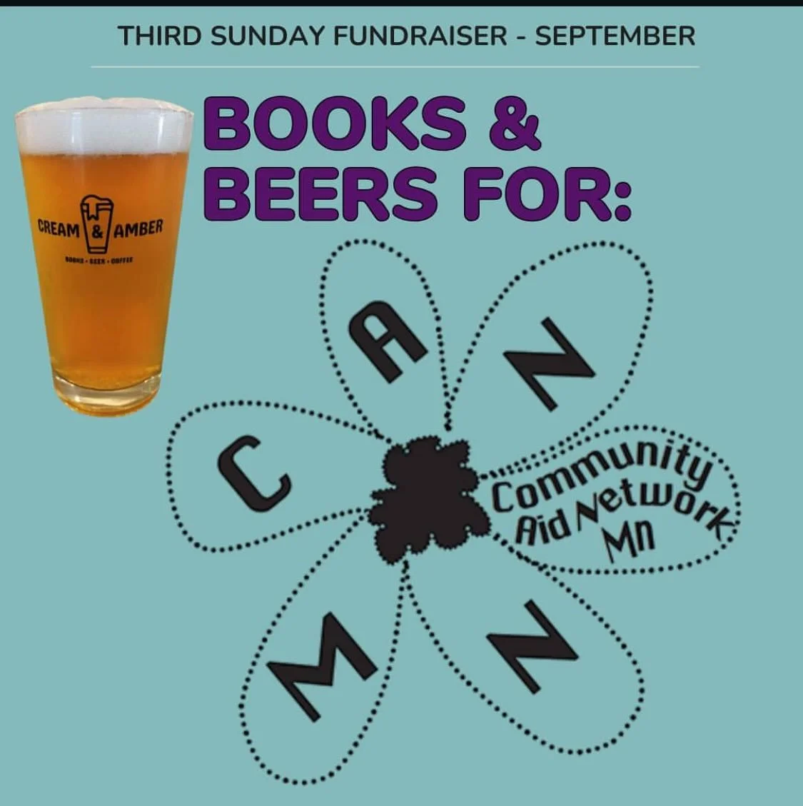 This Sunday head on over to @creamandamber in Hopkins from 3-7 pm for a fundraiser and supply drive benefitting your fav comrades at CANMN! They are accepting donations on our behalf through 9/21. #MinneapolisMutualAid #CANMN #SolidarityNotCharity