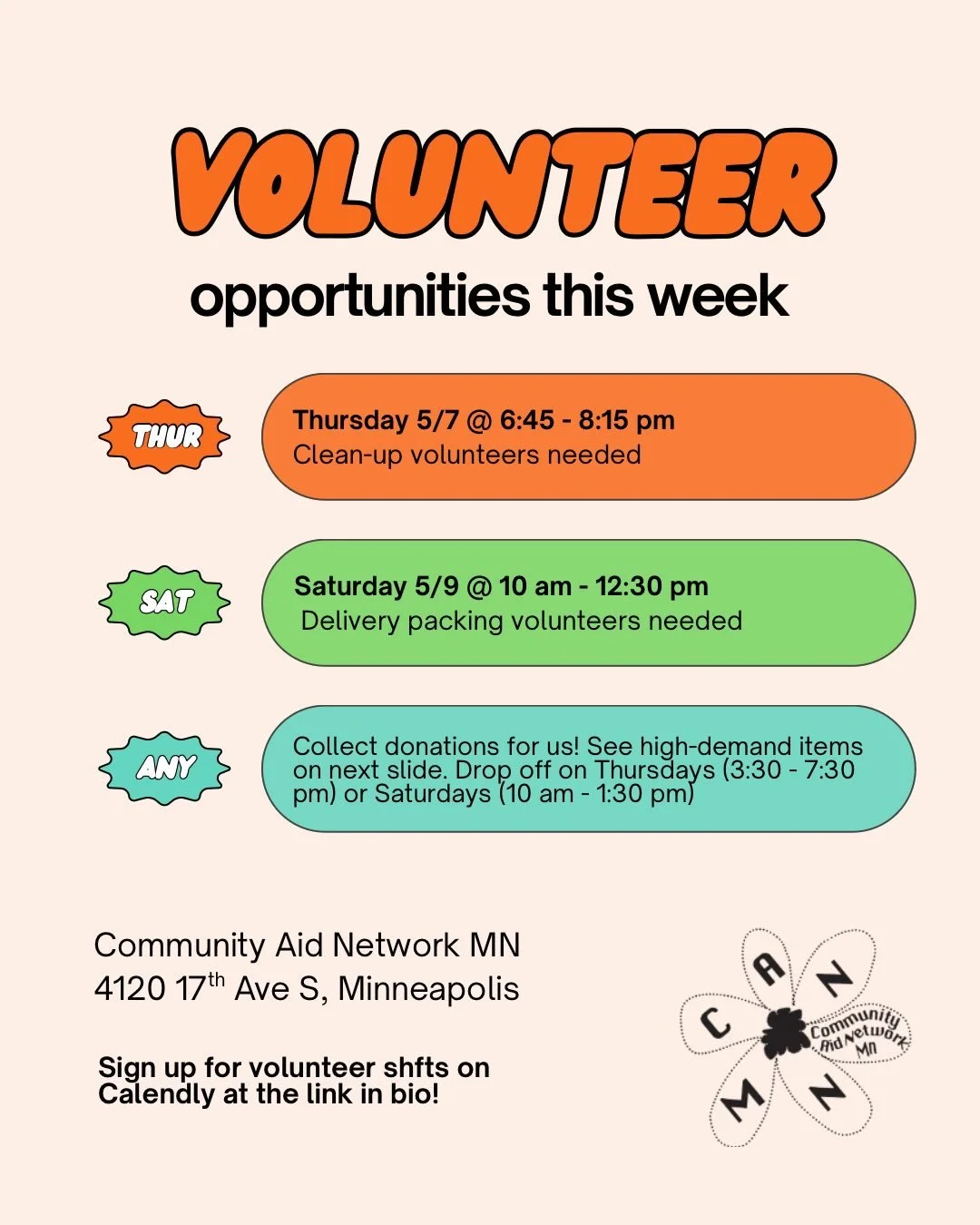 Everyone has a role in local mutual aid! Whether you can volunteer, buy supplies, donate, spread the word, make art &mdash; we would love your help! Please sign up for onsite support shifts this week on Calendly at the link in bio, or make a plan to 