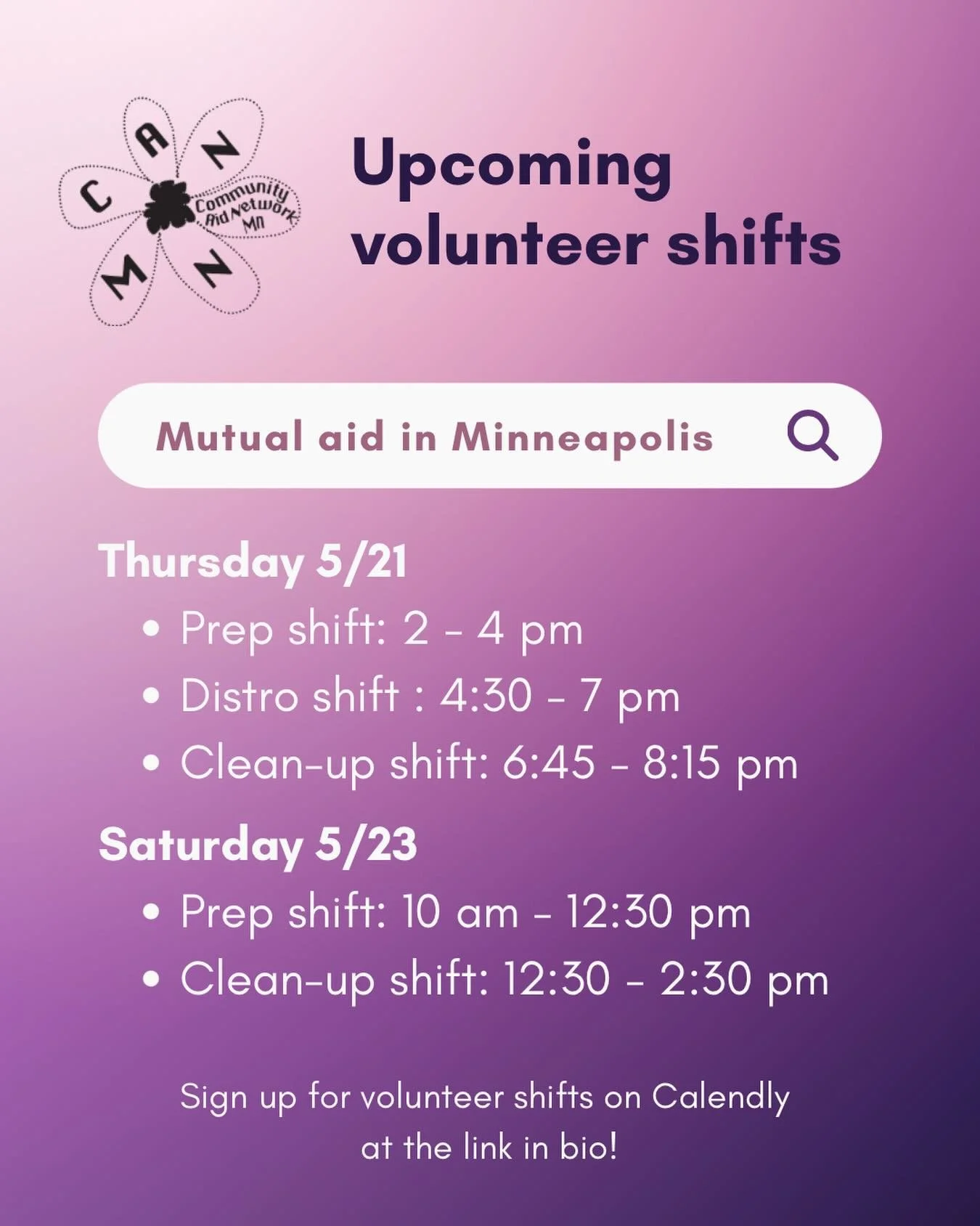 Local mutual aid is an ongoing practice &mdash; taking even a small amount of time each week to ensure everyone in our community has what they need to thrive. We will need lots of help at our Thursday and Saturday shifts this week &mdash; please sign