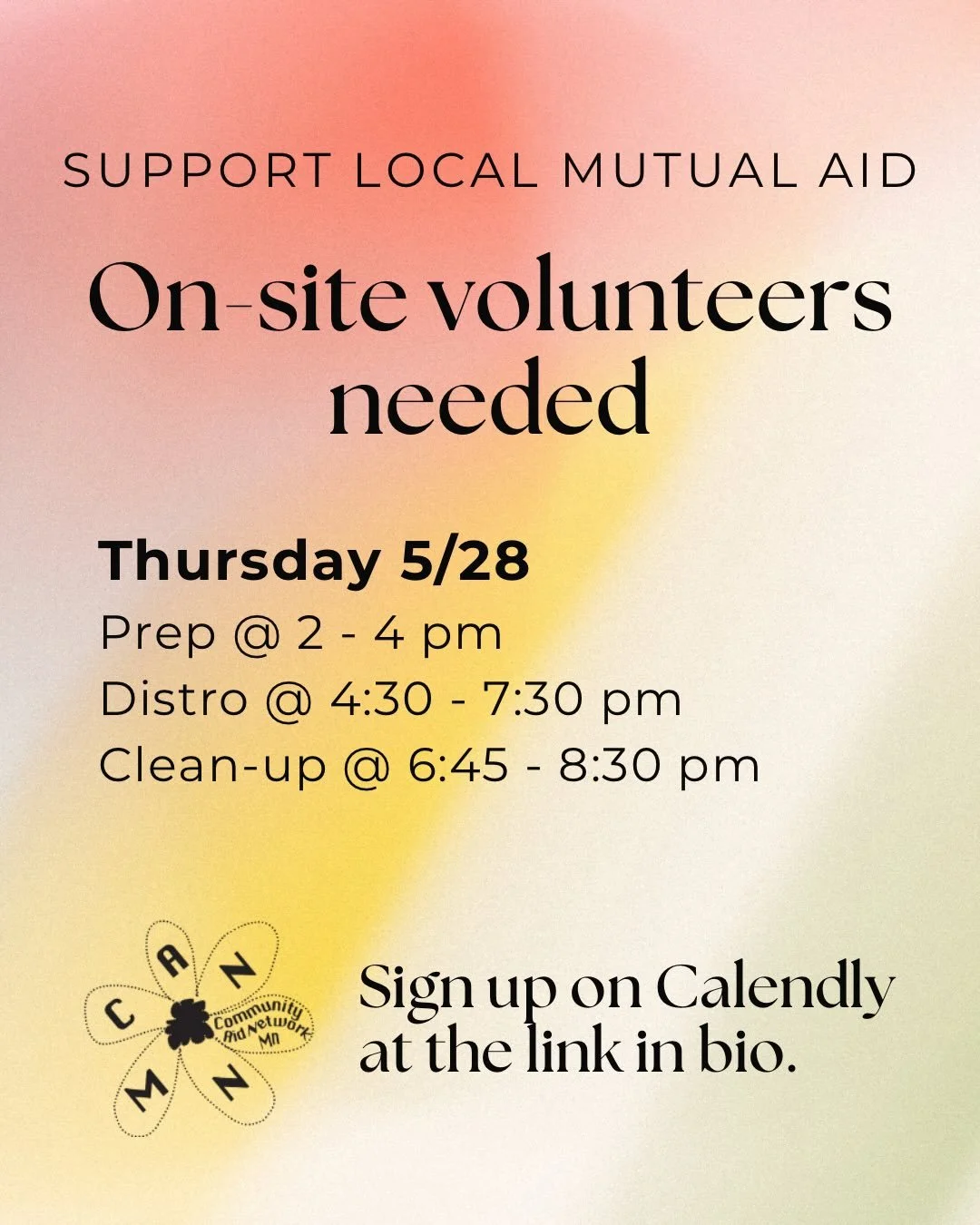 Help us get groceries and diapers out the door this week! There are lots of shifts on Thursday and Saturday with open slots. Sign up on Calendly at the link in bio!
