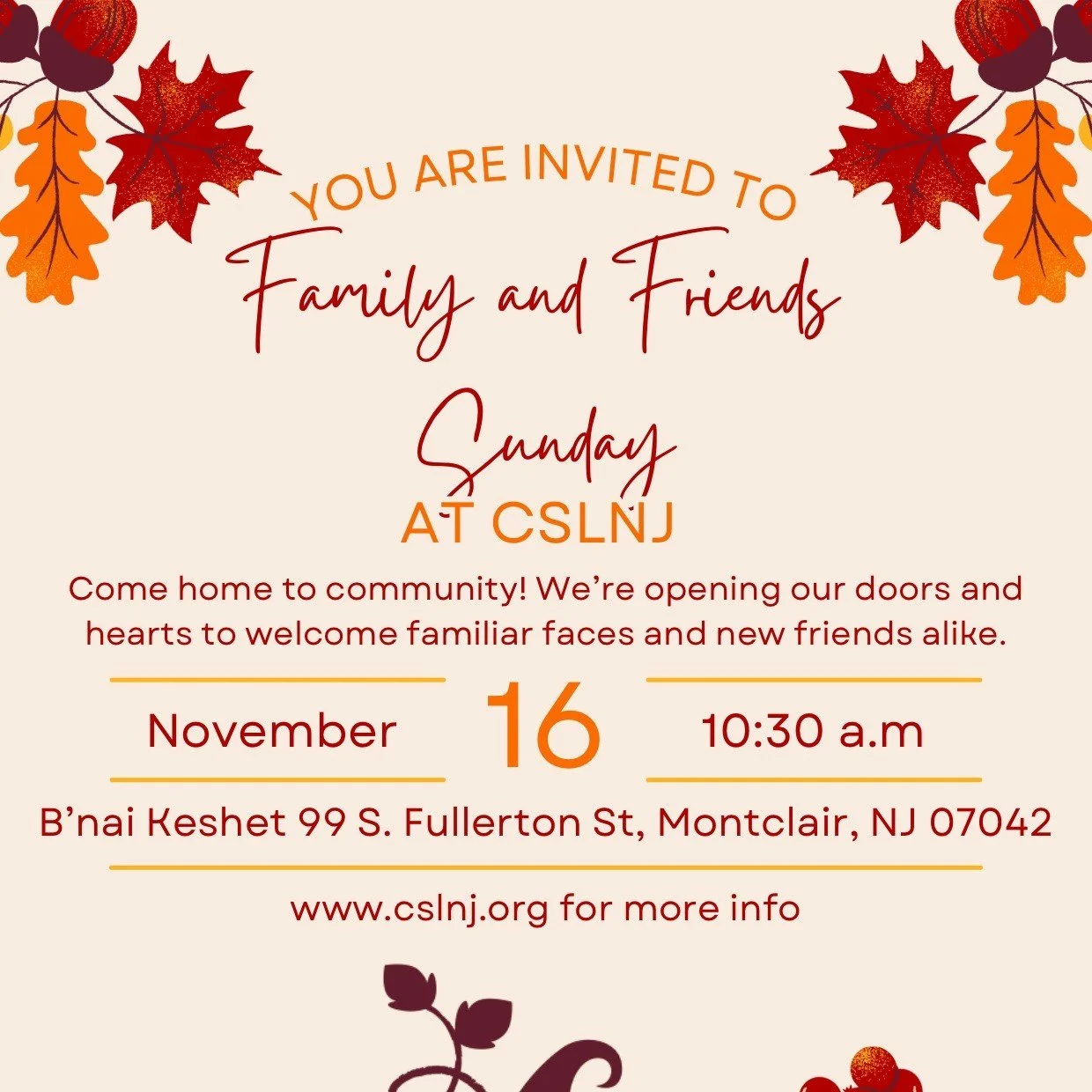 Family and Friends Sunday