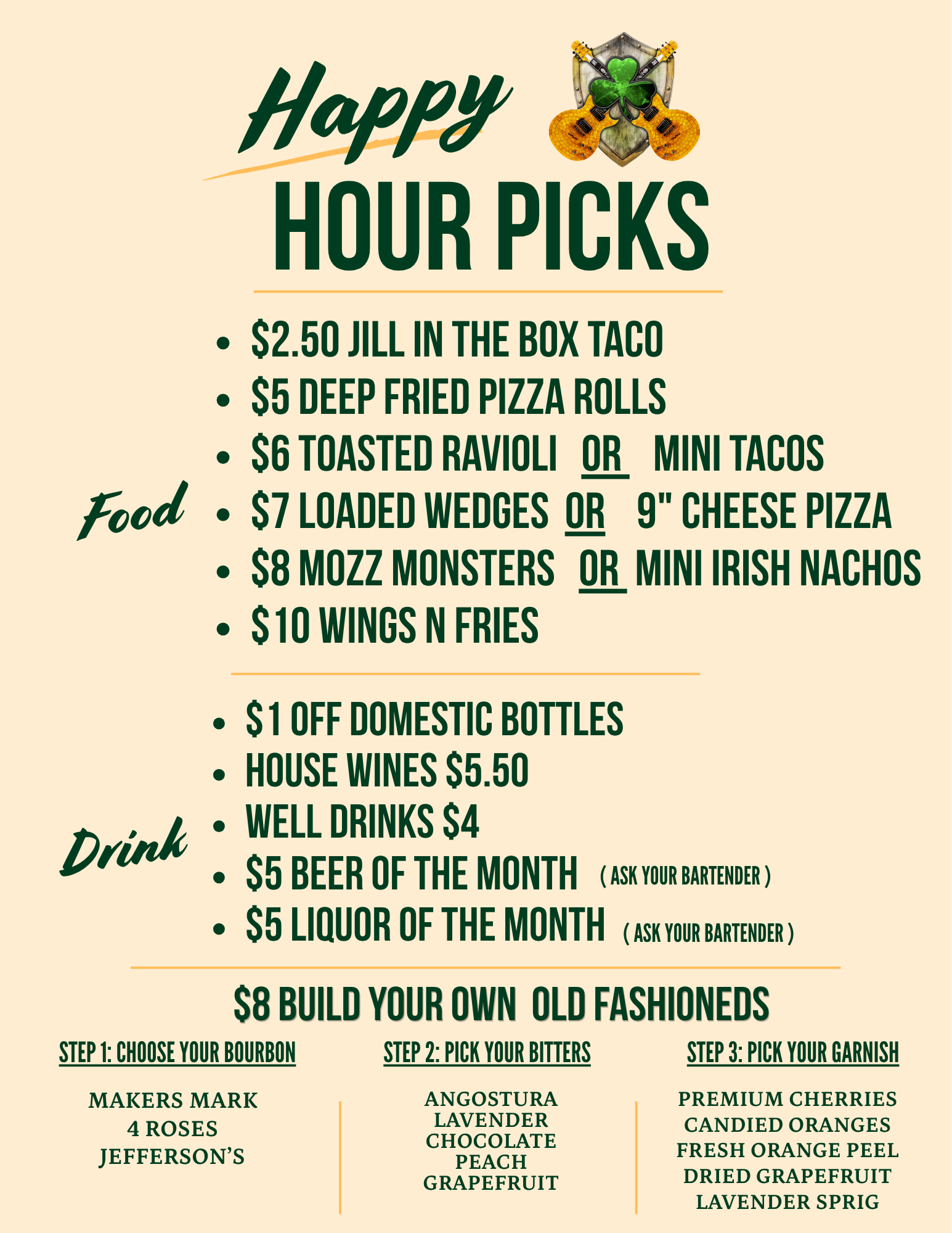 Happy Hour beginning September 16th 2026