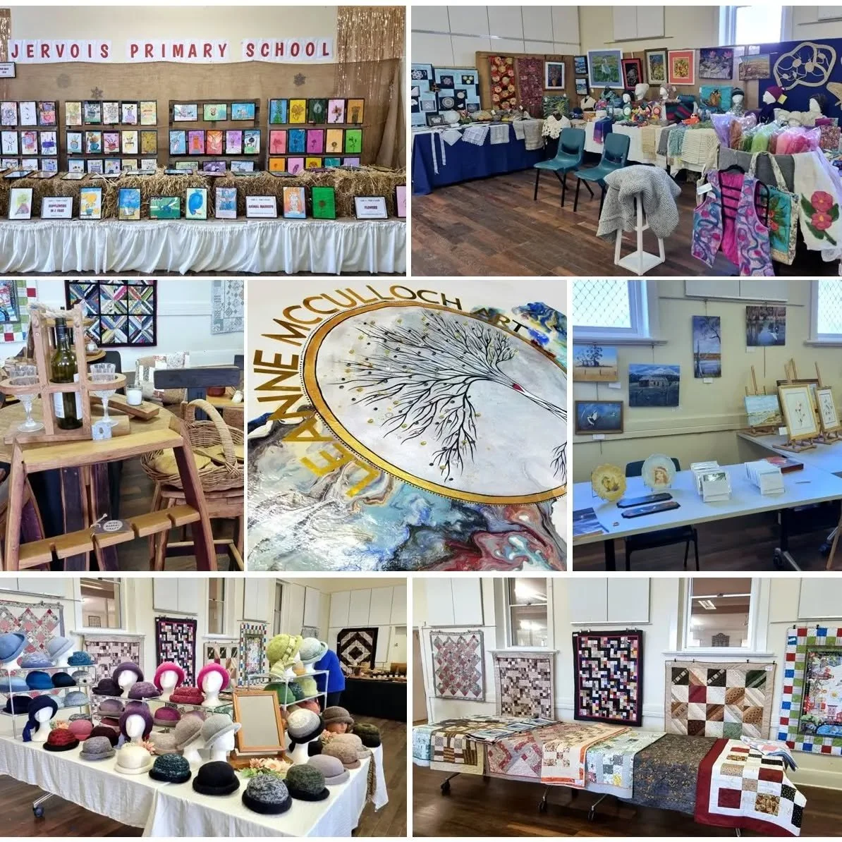 The Jervois Hall is now all set up for our SALA exhibition. Some wonderful work here from amazing artisans. The craftsmanship is absolutely incredible. 
Come and see us this weekend only Sat &amp; Sun 10-3 
Hot soup &amp; afternoon tea available.