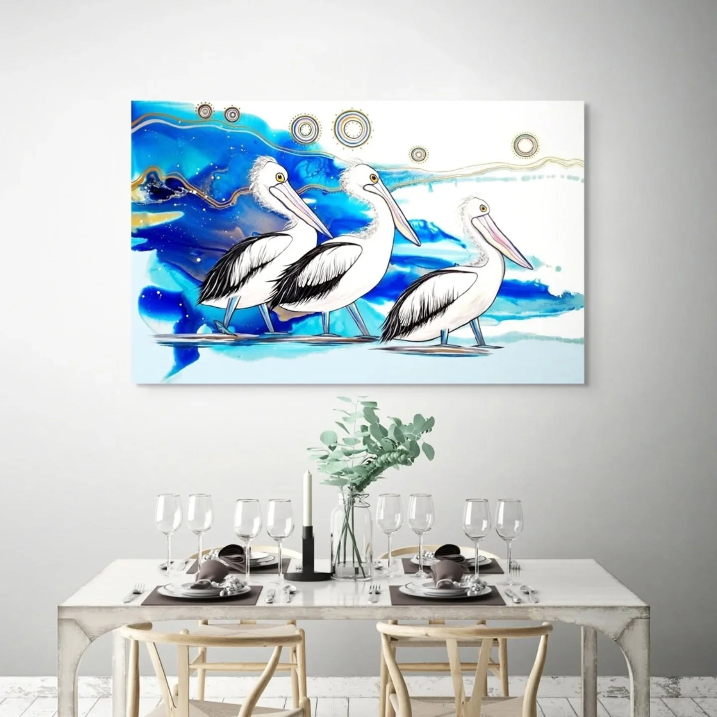 I have called these quirky little guys, The Three Wise Men. The painting is all finished now and traveling to it's new home very soon. 
.
.
.
.
#leannemccullochart #southaustralianartist #fluidartist