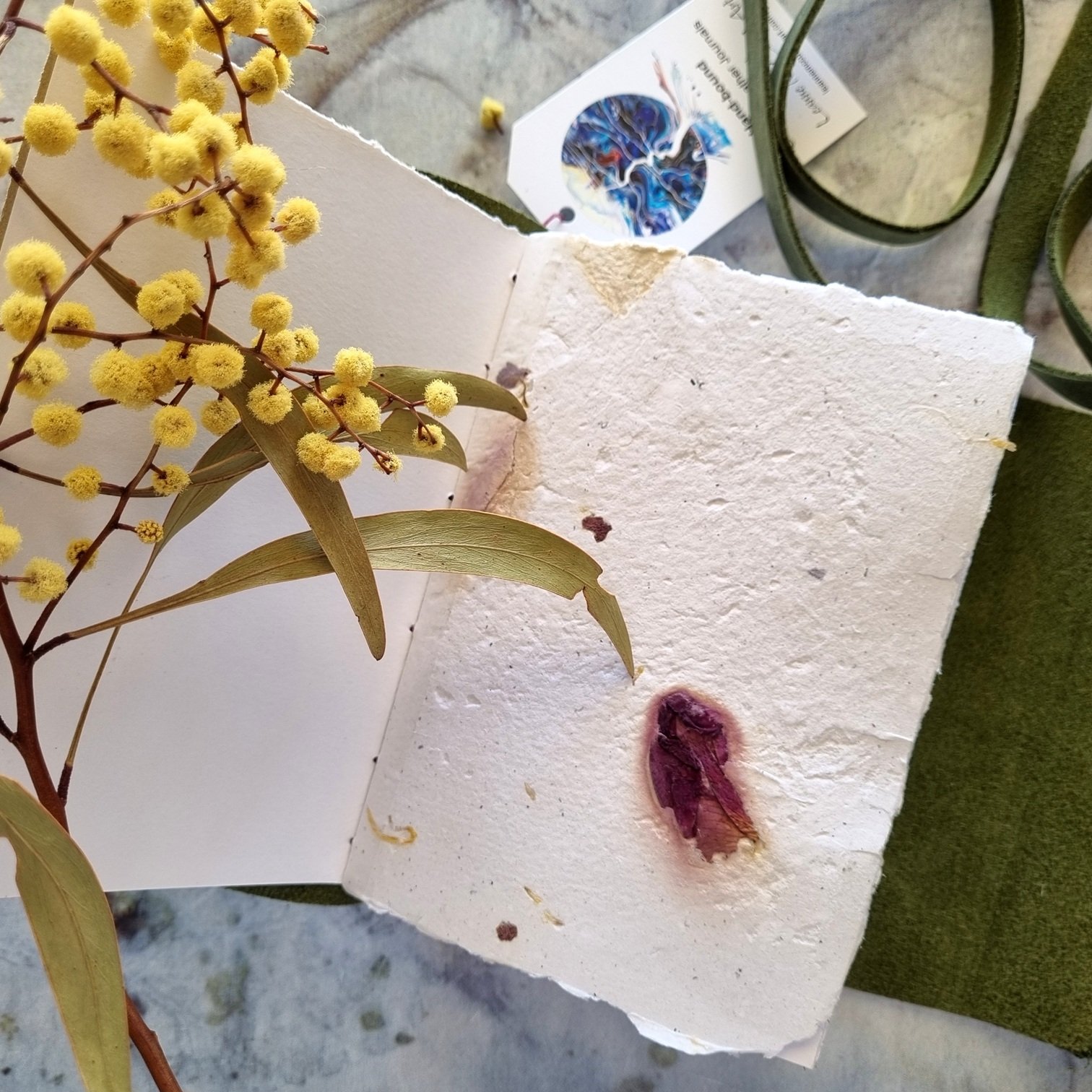 a6 olive handmade paper.jpg