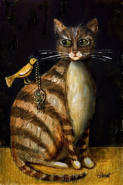 Golden Gift inspired by a vintage serving tray, with playful desert tones.