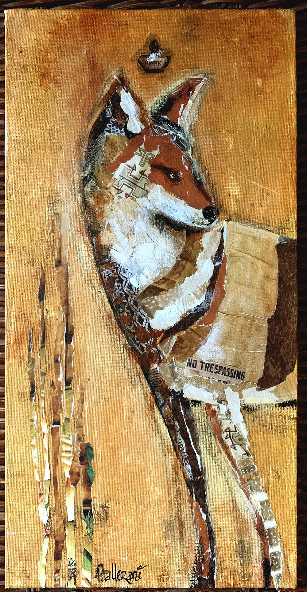 Hopeful is a bold piece that overflows with desert textures, making this coyote a clever and perfect companion to “Should I Run”.