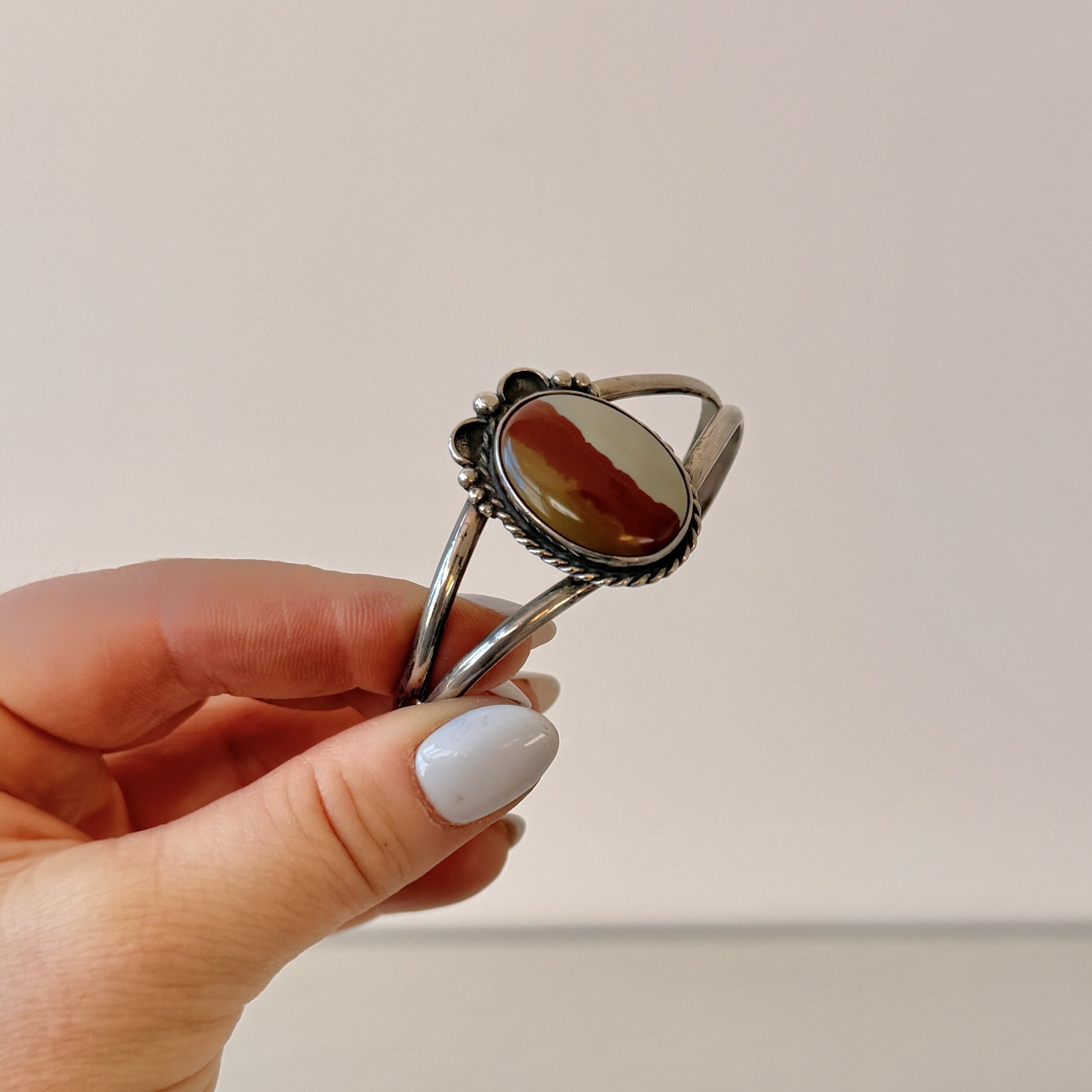 Beautiful Large Jasper and Sterling Silver Cuff