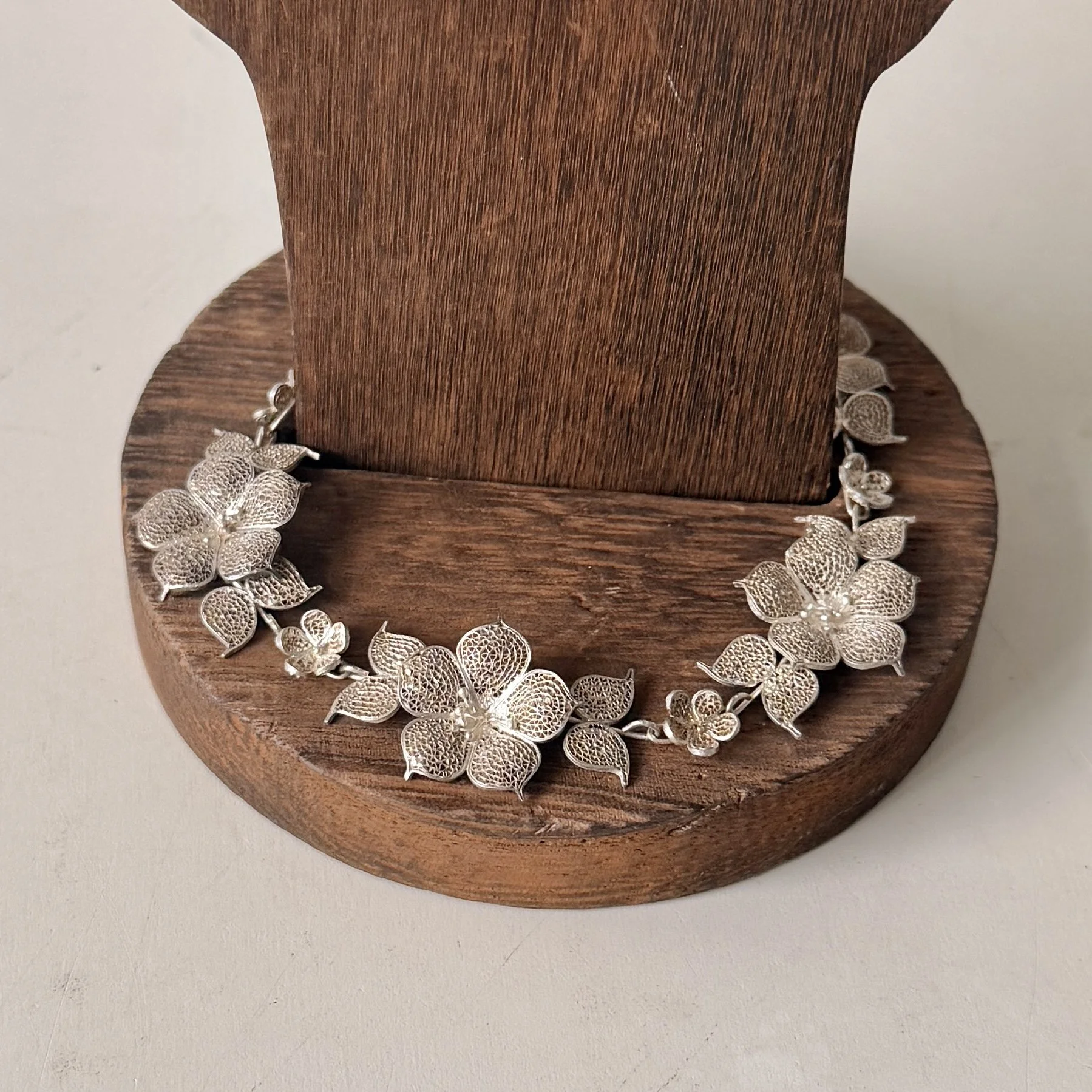 Delicate Sterling Silver Filigree Botanical Bracelet