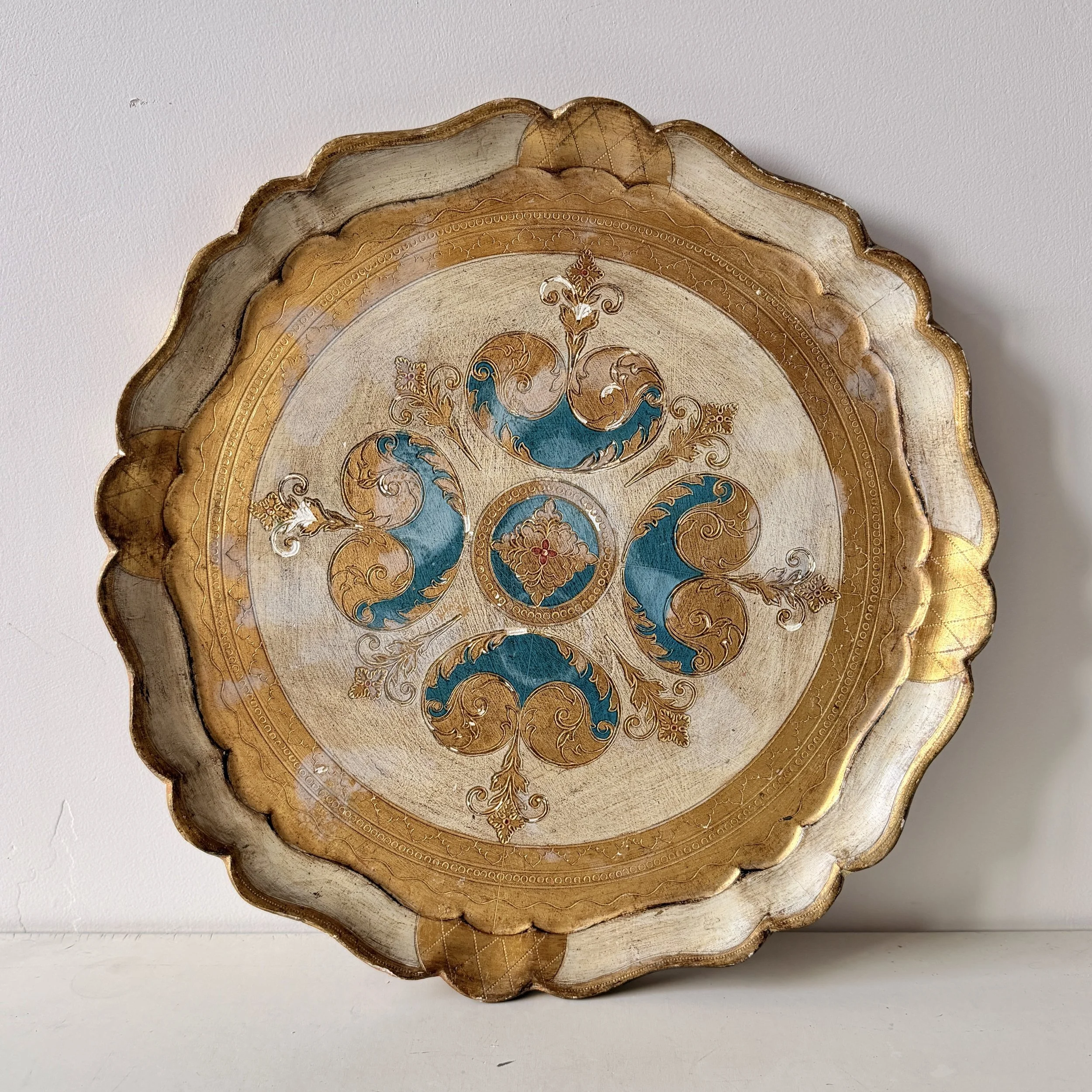 Vintage Italian Florentine Decorative Serving Tray