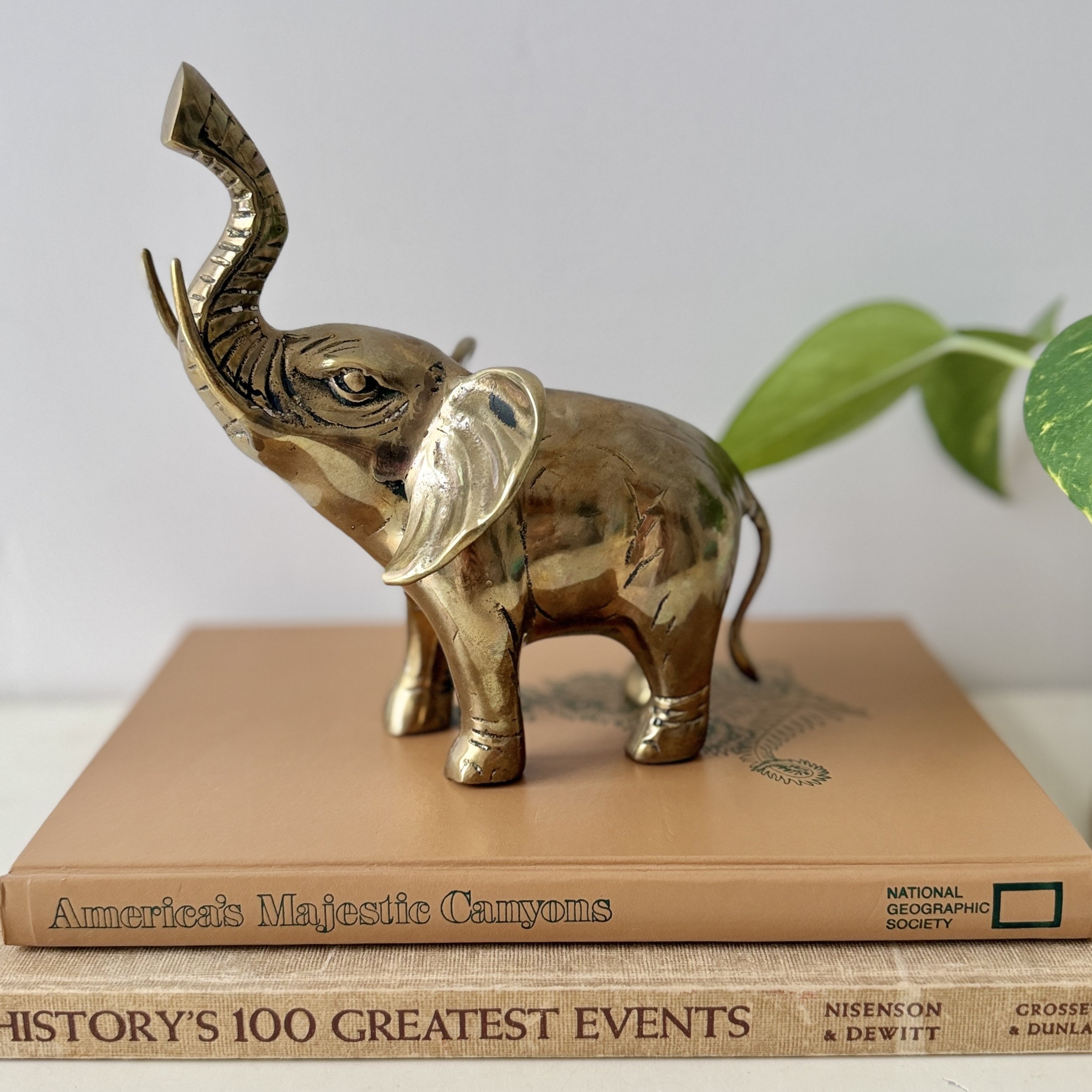 Solid Vintage Brass Elephant Figurine