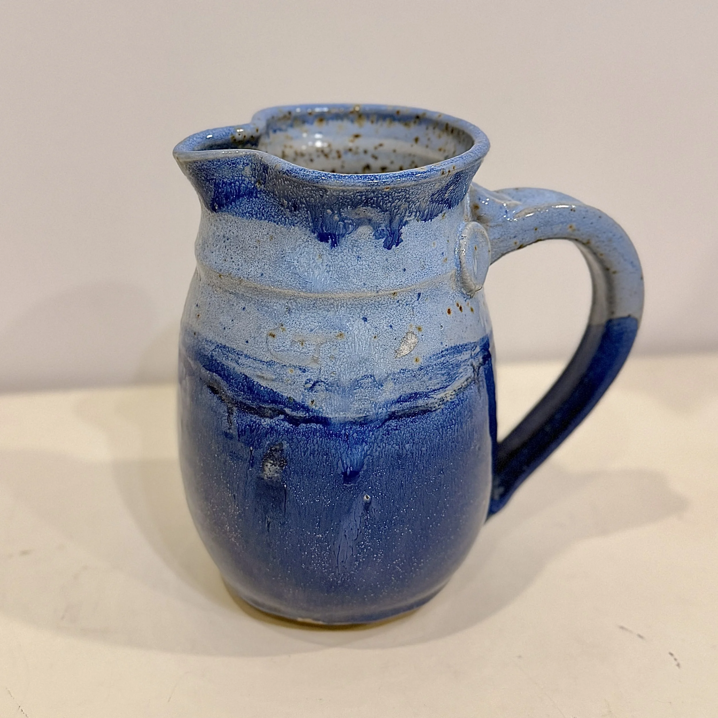Studio Pottery Cobalt Blue Glazed Pitcher