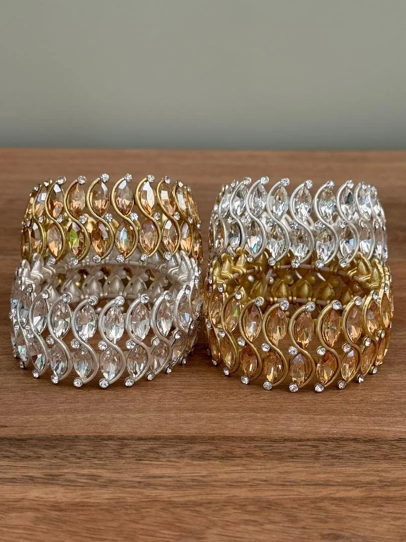Oval Crystal Stretch Bracelet