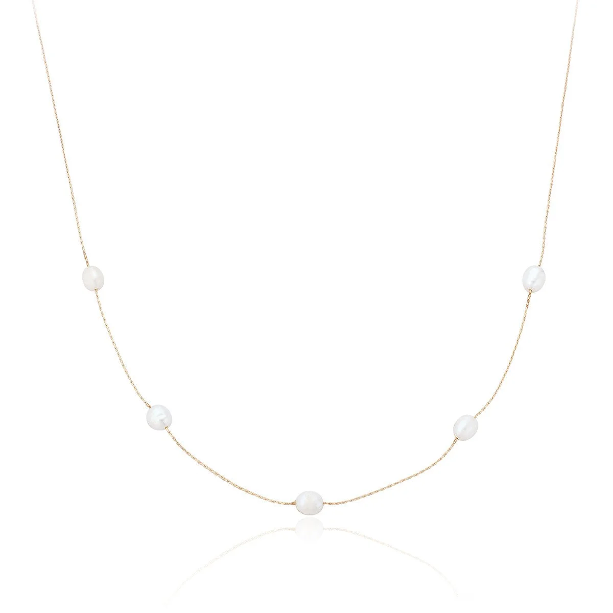 Gold Twist Pearl Necklace