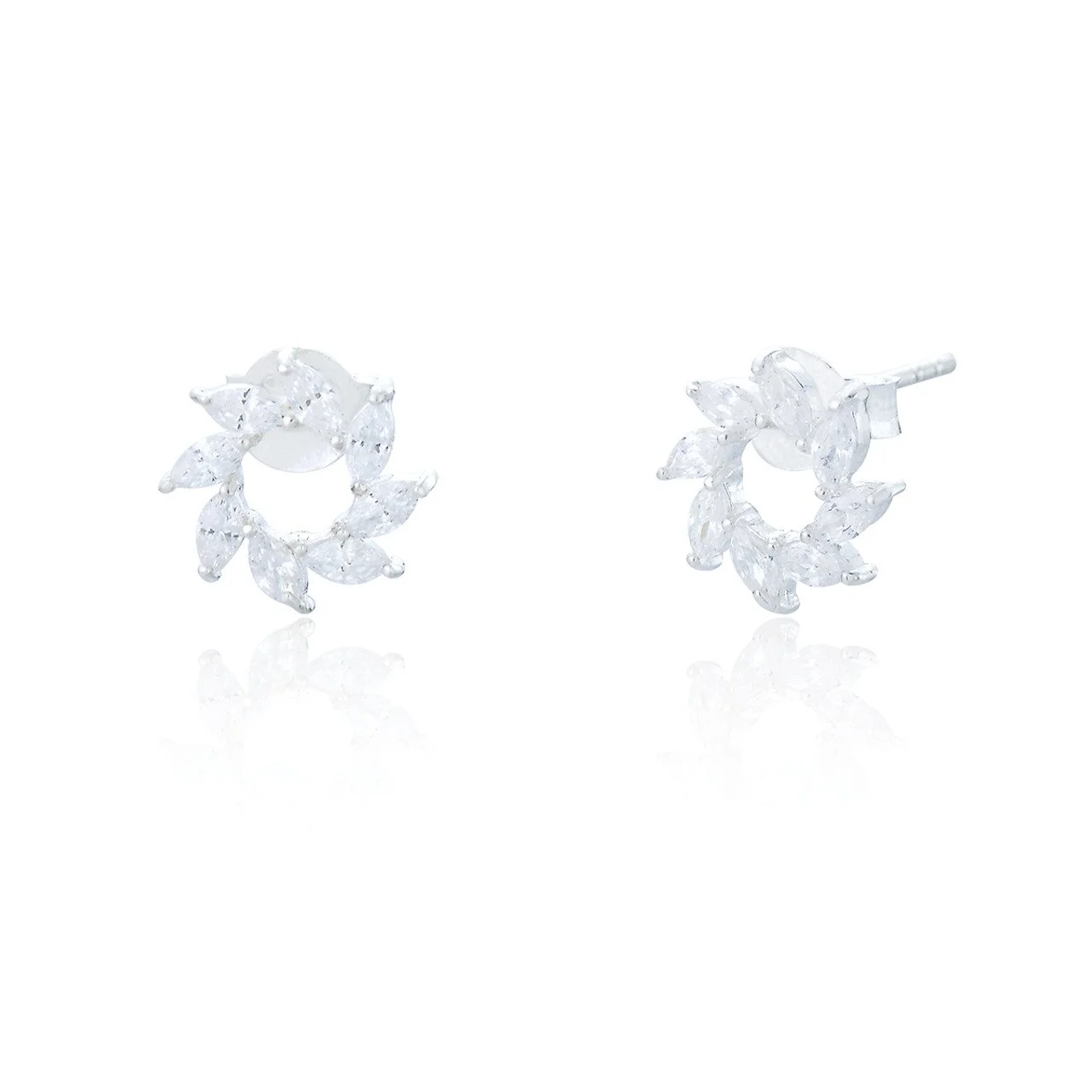 Wreath CZ Stud Earrings