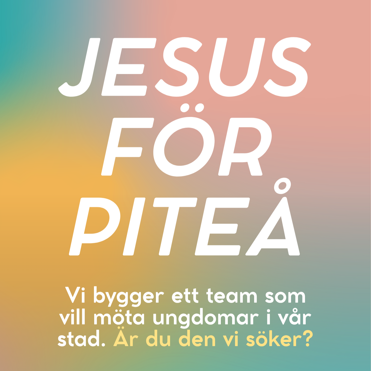 Vi söker Ungdomsledare 80%