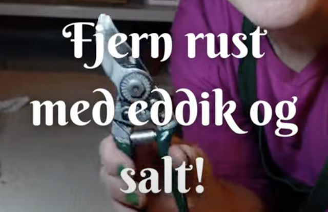 Fjern rust med eddik og salt