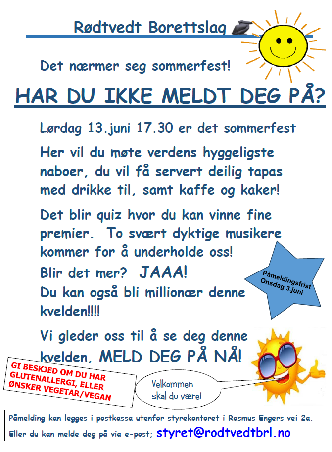 Siste frist! Meld deg på 🎈☀️ 