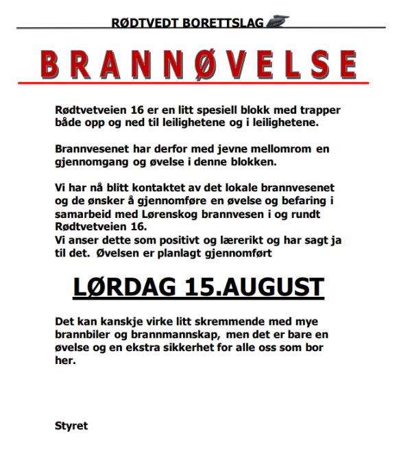 Brannøvelse❗🧑‍🚒