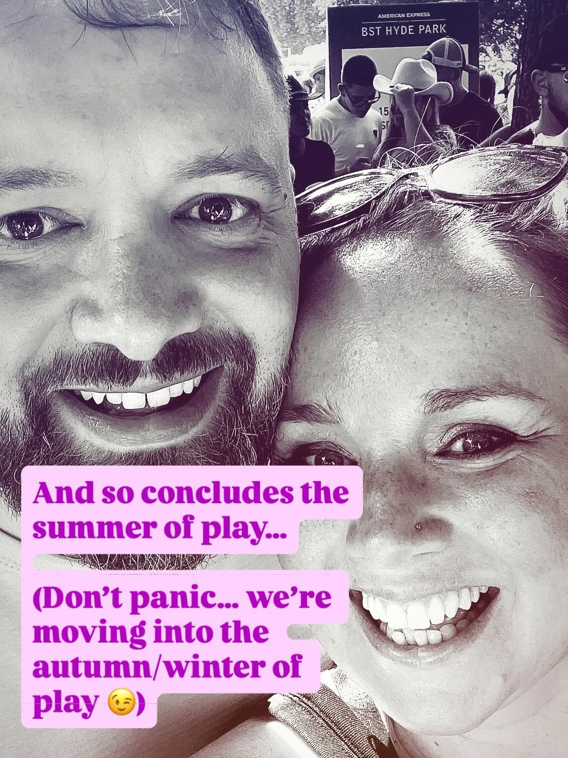 And so concludes the summer of play&hellip;
(Don&rsquo;t panic&hellip; we&rsquo;re moving into the autumn/winter of play 😉)

Play is a hardcore value of mine &amp; not only is it just f*ing fun, it the most powerful way to integrate (aka enjoy and d